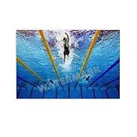 NYNIOPP Katie Ledecky Swimmer Poster (3) Canvas Painting Wall Art Poster for Bedroom Living Room Decor 24x16inch(60x40cm) Unframe-style