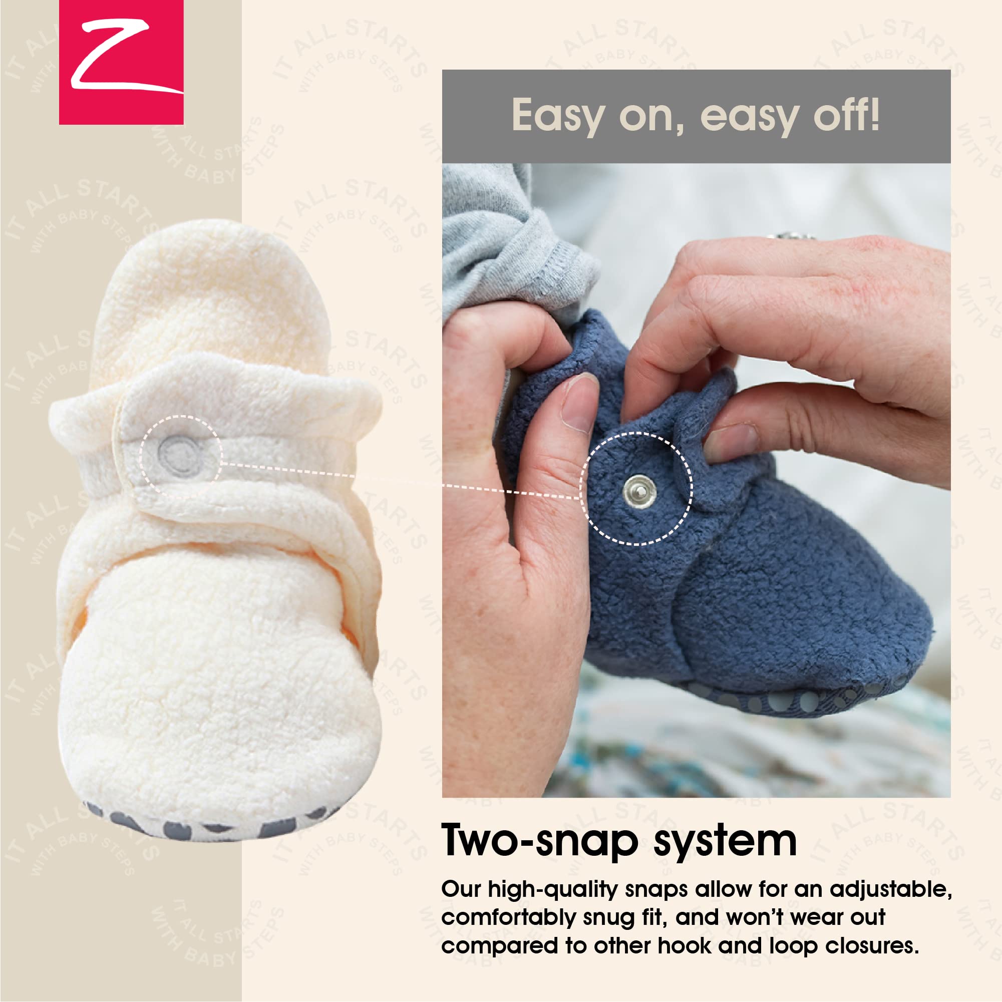 Zutano Unisex Fleece Baby Booties with Organic Cotton Lining, Newborn Essentials