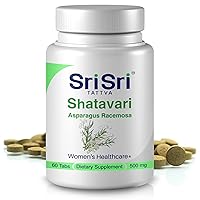 Sri Sri Tattva Shatavari Asparagus Racemosa Dietary Supplements – 60 Tablets 500mg Organic Shatavari– Reproductive Health Ayurvedic Herb for Balancing Vata & Pitta