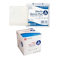 Dynarex Sterile Gauze Pads - Absorbent Cotton Fabric With Folded Edges - Soft, Durable, Individually Wrapped Dressing - 4x4