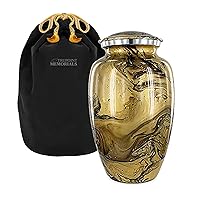 Trupoint Memorials Cremation Urns for Human Ashes - Decorative Urns, Urns for Human Ashes Female & Male, Urns for Ashes Adult Female, Funeral Urns - Golden, Large
