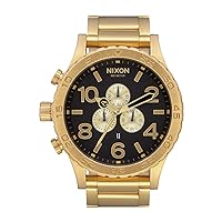NIXON 51-30 Chrono A083 - All Gold / Black - 300m Water Resistant Men's Analog Fashion Watch (51mm Watch Face, 25mm Stainless Steel Band)