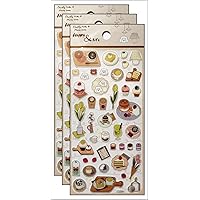 Stickers Cute Pack 3 Sheets Fast Food Cupcakes Stickers Waterproof Removable Arts 3D Cartoon Kids Classic Toys School Sticker Craft Scrapbooking