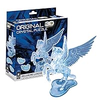 BePuzzled Pegasus Original 3D Deluxe Crystal Puzzle - Fun Yet Challenging Brain Teaser That Will Test Your Skills & Imagination, for Ages 12+, Blue