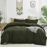Luxlovery Army Green Comforter Set King Green Bedding Comforter Olive Green Blanket Quilts Minimalist Army Bedding Set Soft Breathable Blanket Quilts Dark Green Comforter for King Bed