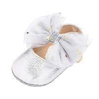 Girls Sneakers 2 Princess Rubber Dress Flat First Bowknot Sole Mary Shoes Girls Glittery Shoes Toddler Girls