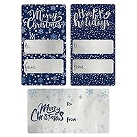 Blue and Silver Foil Christmas Snowflake Holiday Peel and Stick Gift Tag Labels - 75 Stickers