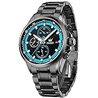 OLEVS Watches for Men Automatic Mechanical Men's Wrist Watches Multi Calendar Stainless Steel Chronograph Sapphire Crystal Luminous Waterproof Watch Gifts for Man