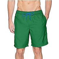 Men's Swim Trunks with Mesh Lining and Pockets Quick Dry Solid Color Sports Running Big & Tall Board Shorts Swimsuit