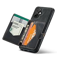 Hongxinyu Case for OnePlus Nord N30 5G / Nord CE 3 Lite 5G, Detachable Magnetic Wallet Card Cash Slot Case Cover Support Wireless Charging Functional Kickstand (Black)