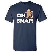 Oh Snap - Funny Christmas Gingerbread Man Candy Cane T Shirt