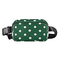 ALAZA Polka Dots Green Belt Bag Waist Pack Pouch Crossbody Bag with Adjustable Strap for Men Women College Hiking Running Workout Travel