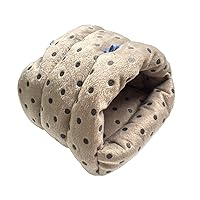 Small Animals Warm Hanging Cage Cave Bed for Hamsters, Guinea-Pigs, Rats and Chinchillas (M, Dot-Grey)