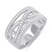 Sterling Silver Simulated Diamond Wide Infinity Statement Ring (Size 4-9)