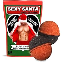 Sexy Santa Bath Bombs - Red Bath Bombs for a Sensual Bathing Experience - Adult Christmas Gag Gifts for Women - Hilarious Stocking Stuffer Gifts - Ideal for White Elephant and Secret Santa