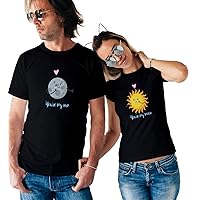 Love Planets Couple Moon_011439_2 Couple Matching Shirts T-Shirts Tshirt