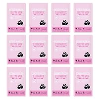 Soo'AE Acai Berry Revitalizing Sleeping Mask Skincare Brightening & Renew [Pack of 12] Overnight Face Mask Leave-in treatment Soothing Face Mask for Dry Skin Korean Beauty masks