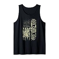 Mens Reel Cool Dad Camouflage American Flag Father's Day Tank Top