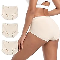 INNERSY Women's Seamless High Waist Seamless Briefs Microfibre Invisible Underwear Pack of 3