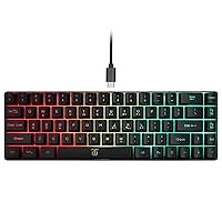 Snpurdiri Wired 65% Gaming Keyboard, 68 Keys Mini Keyboard RGB Backlit,More Pratical Arrow Keys and Edit Keys Than 60 Keyboard, for PC/Mac Gamer, Typist, Travel(Black)