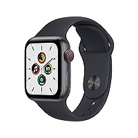 Apple Watch SE (Gen 1) [GPS + Cellular 40mm] Smart Watch w/Space Grey Aluminium Case with Midnight Sport Band. Fitness & Activity Tracker, Heart Rate Monitor, Retina Display, Water Resistant