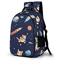 Kawaii Cute Space Cat Travel Laptop Backpack for Men Women Durable 16.5 Inch Daypack Fashion Work Bag