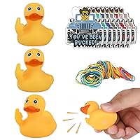 3pcs Middle Finger Duck,Unique Rubber Ducks with 3pcs Rubber Bands and Jeep Card,Rubber Ducks in Bulk For Bathroom Car Dashboard Decoration Creative Gifts