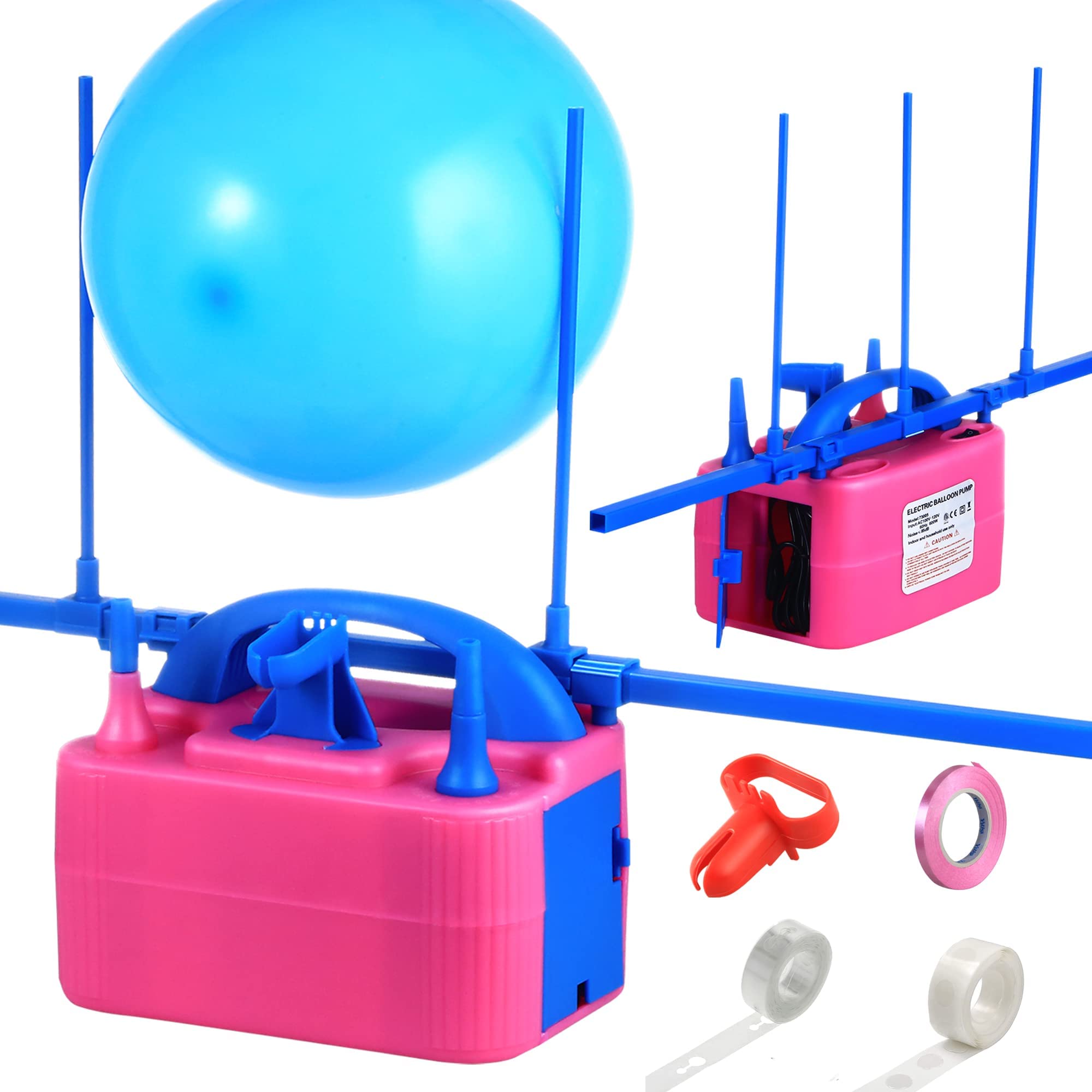 Party Zealot Electric Balloon Inflator Dual Nozzles with Balloon Sizer Air Pump US Standard Plug for Balloon Arch, Balloon Column Stand, and Balloon Decoration
