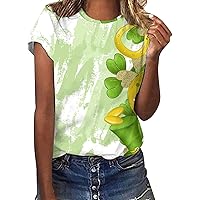 Women's St Patrick's Day T-Shirt St Patricks Day Shirt Women Short Sleeve Irish Shamrock Paddy's Day Graphic Tees Tops