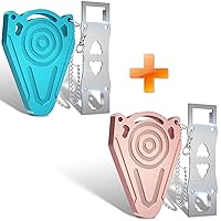 Portable Door Lock for Travel Hotel Safety - Metal Hotel Door Locks for Travelers Apartment Home Security Bedroom Hotel Room Locks for Kid Women Travel Gifts Apartment & Travel Essential (Blue+Pink)