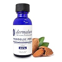 Mandelic Acid 40% AHA Alpha Hydroxy Peel Medical Strength Used For Rosacea, Cystic Acne, Blackheads, Pores, Whiteheads, Hyperpigmentation, Melasma, Age Spots, Sun Spots (2.0 fl. oz / 60 ml)