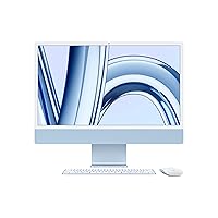 Apple 2023 iMac All-in-One Desktop Computer with M3 chip: 8-core CPU, 10-core GPU, 24-inch Retina Display, 8GB Unified Memory, 256GB SSD Storage, Matching Accessories. Works with iPhone/iPad; Blue