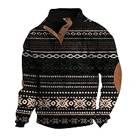 Men's Fashion Vintage Y2K Clothing Solid Color Stand Collar Button Long Sleeve Patchwork Pullover Sweatshirts Tops