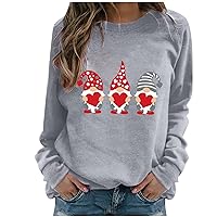 Oversized Sweatshirts for Women Valentine Heart Print Mock Turtleneck Coats Sexy Date Fleece Pullover Women