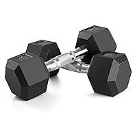Portzon 8 Colors Options Compatible with Set of 2 Rubber Dumbbell Weight, 5-50 LB, Anti-Slip, Anti-roll, Hex Shape