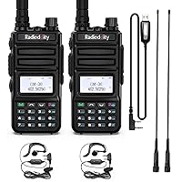 2 Pack Radioddity GM-30 GMRS Radio Handheld 5W Long Range Two Way Radio, GMRS Repeater Capable, with NOAA Scanning & Receiving, Display Sync for Off Road Overlanding, w/ Two15 inch High Gain Antenna