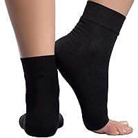KEMFORD Ankle Compression Sleeve - Plantar Fasciitis Braces - Open Toe Compression Socks for Swelling, Sprain, Neuropathy, Arch Support for Men and Women - 15-20mmhg, 2XL, Black