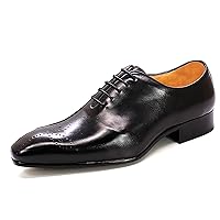 Mens Oxfords Formal Dress Genuine Leather Handmade Derby Casual Brogues Oxfords Tuxedo Fashion Walking Shoes for Men