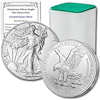 2023 - Lot of (10) 1 oz American Eagle Silver Bullion Coins Brilliant Uncirculated in Original United States Tube and Certificates of Authenticity $1 Seller BU