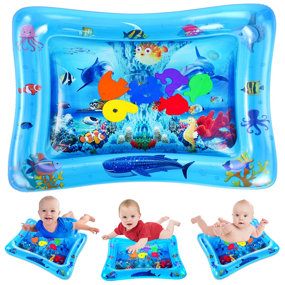 Inflatable Water Play Mat Infants Toddlers Children Fun Tummy Time Play Activity 