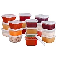 Greenco Mini Containers with Lids 20 Pack, 2 oz Containers with Lids - Small Plastic Storage Condiment Containers with Lids - Baby Food Containers, Snacks, Sauces, Candy - Freezer & Dishwasher Safe