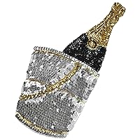 Expo International Large Champagne in Bucket Sequin Patches/Appliques, Multi Colors