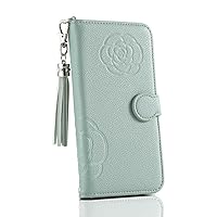 Easy Smartphone f-42a / F-01L Smartphone Case Notebook Type Flower Pattern Plain with Mirror Tassel Set Female Cute Befortwo DoCoMo F-42a Mobile Case with Pocket and Strap Hole with Key Holder Easy