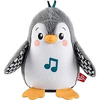 Fisher-Price Plush Baby Toy Flap & Wobble Penguin with Music and Motion for Tummy Time to Sit-at Sensory Play