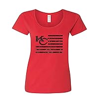 Womens KC Flag Support Our Kansas City Sports Lover Football, Baseball, Basketball