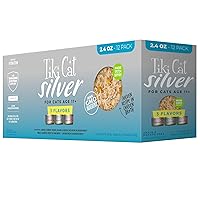 Tiki Cat Silver Variety Pack, Immune System Support Formulated for Older Cats Aged 11+, Senior Wet Cat Food, 2.4 oz Cans (Pack of 12)
