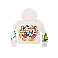 FREEZE Girl's Mickey and Minnie Holiday Skimmer Hoodie, Size 6 White
