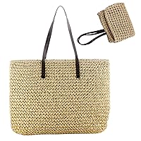 Hobos Shoulder Bags Straw Bag Summer Beach Bags Large Capacity woven Shoulder Purse with Zipper Handbagsa