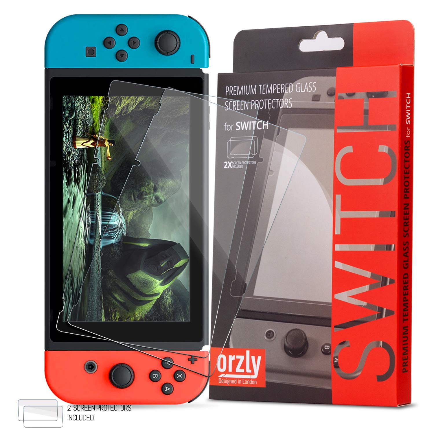 Orzly Glass Screen Protectors & VR Headset for Nintendo Switch