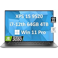 Dell DELL XPS 15 9520, DELL XPS 15 9520 Standard Laptop Computers 64GB RAM 4TB SSD Platinum Silver, Platino (Platinum Silver)